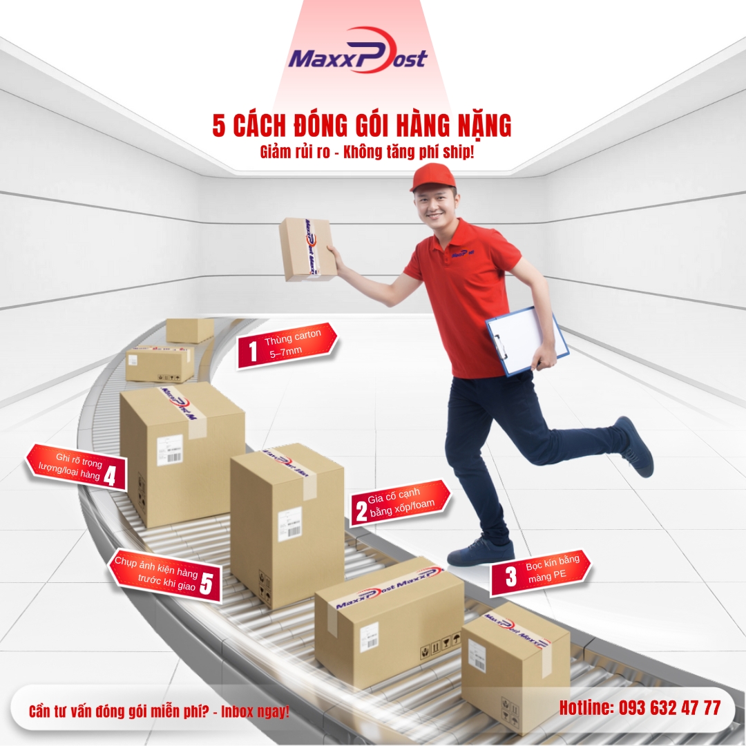 Cẩm Nang Toàn Tập: 5 Cách Đóng Gói Hàng Nặng Chuẩn Chuyên Gia – Giảm Rủi Ro, Tối Ưu Phí Ship